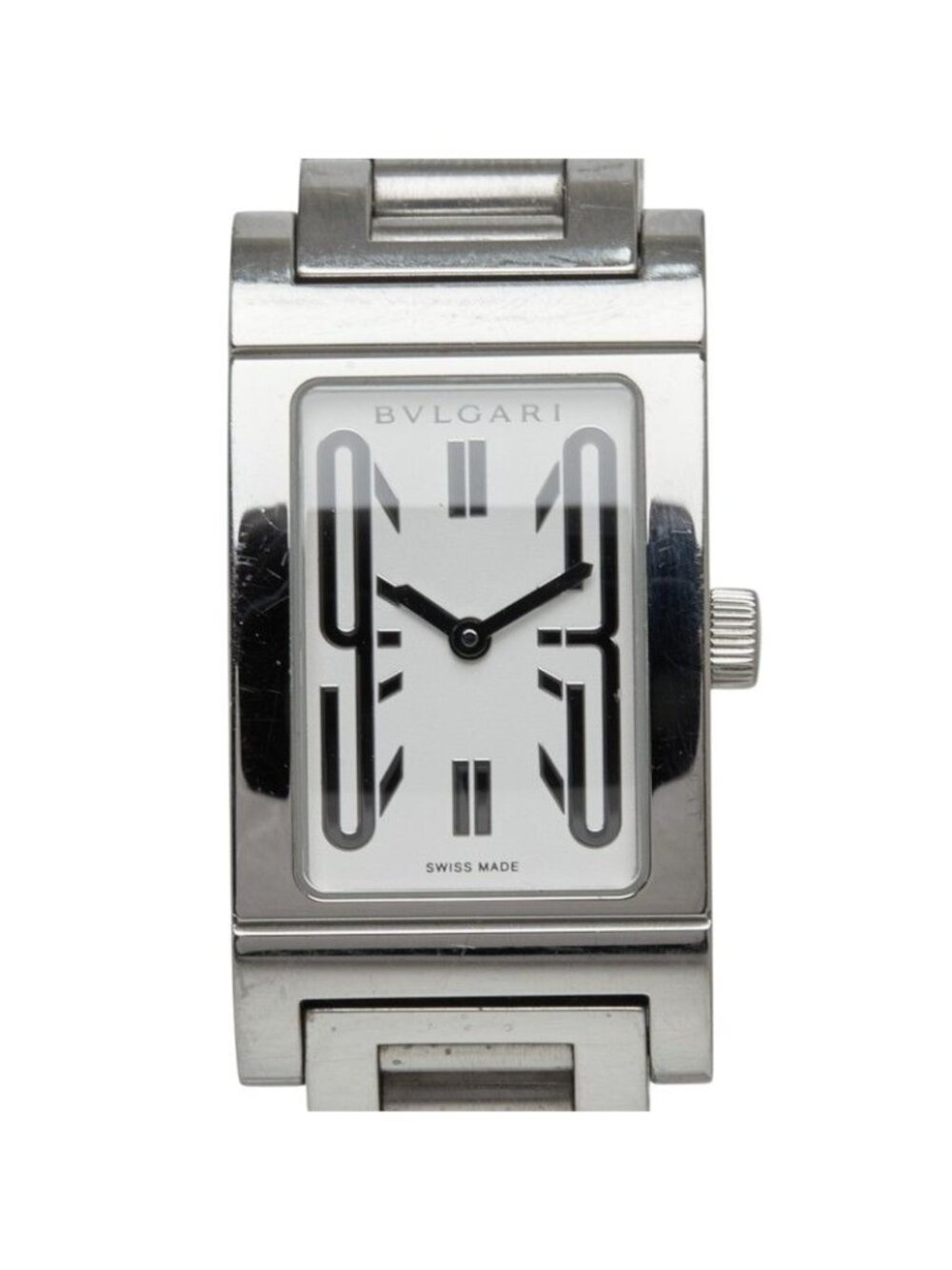 Bvlgari Rettangolo Watch White Silver Stainless Steel